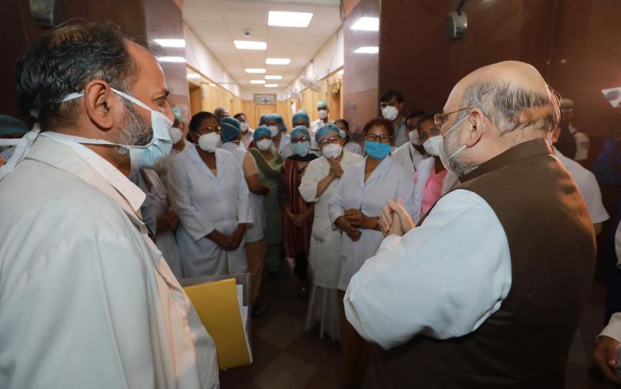 Farmers’ agitation in Delhi: Amit Shah visits two hospitals to meet injured police officers  