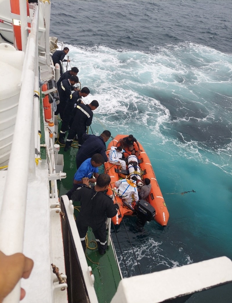 Indian Coast Guard rescues nine crew from sinking vessel Ganga-I off Cinque Island
