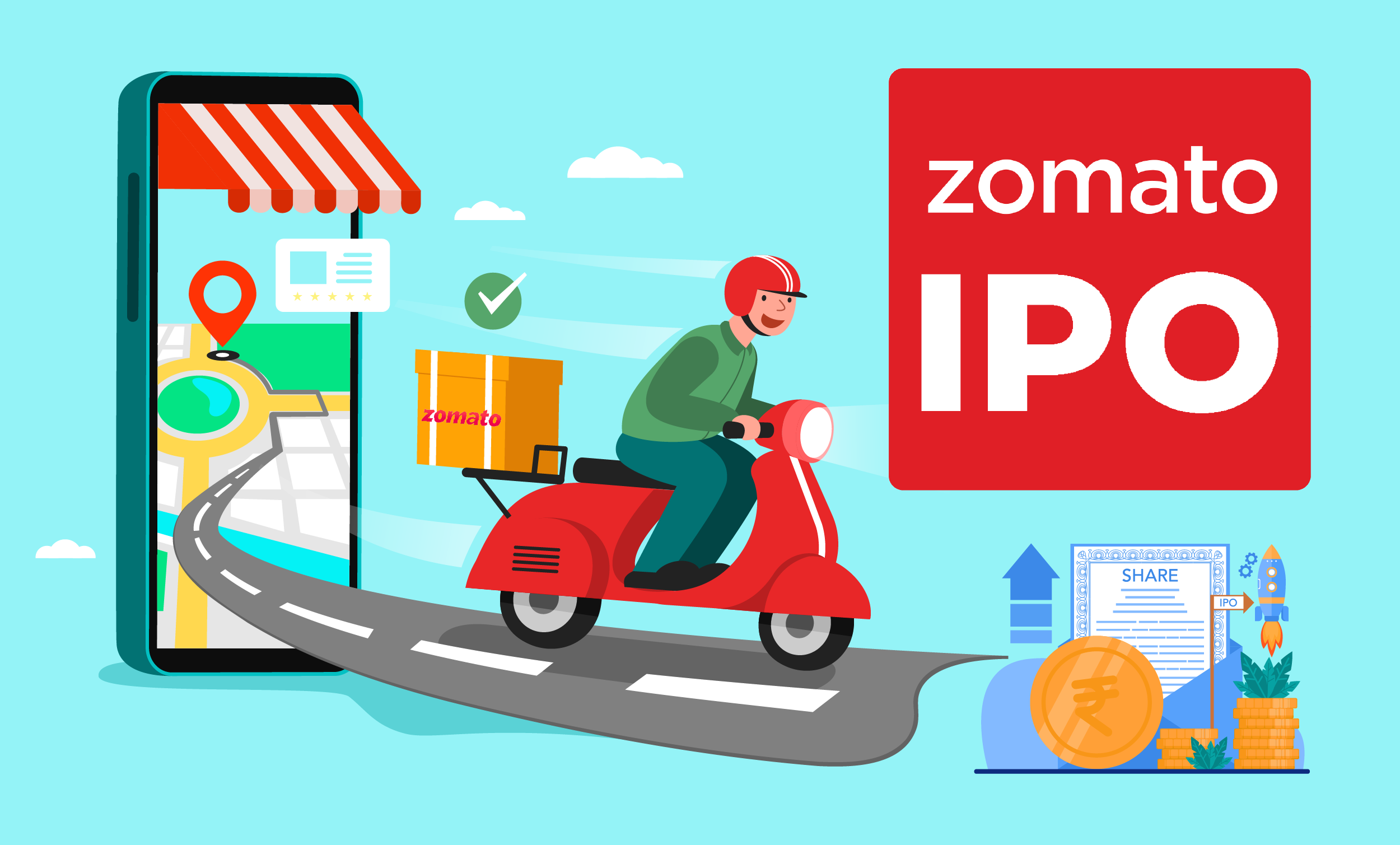 Business: Zomato shares zoom on bourses as listing price doubles