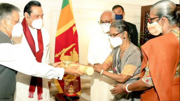 Award: Deshabandu Dr. Vajira Chitrasena receives Padma Shri in Sri Lanka.