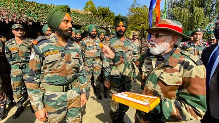 Modi Celebrates Diwali with Soldiers at Nowshera