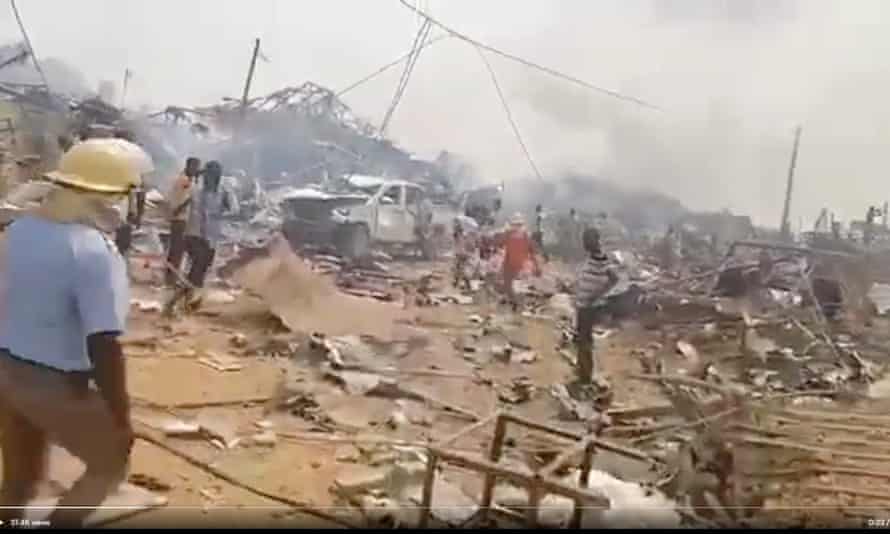 Dozens of killed Deadly explosion in Western Ghana, 59 injured