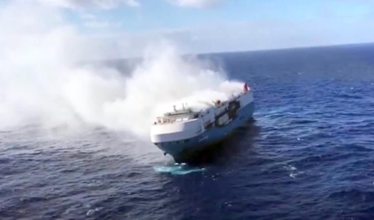 Ship Carrying Luxury Cars Catches Fire, Left Adrift after Evacuating all 22 Crew Members