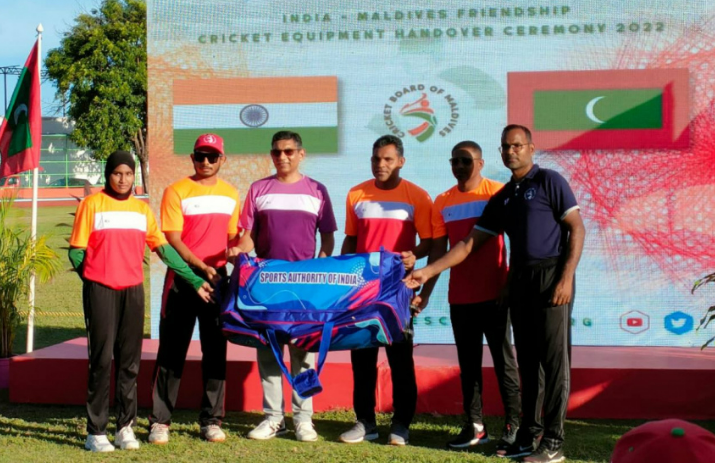 Sports: India gifts equipment to The Cricket Board of Maldives