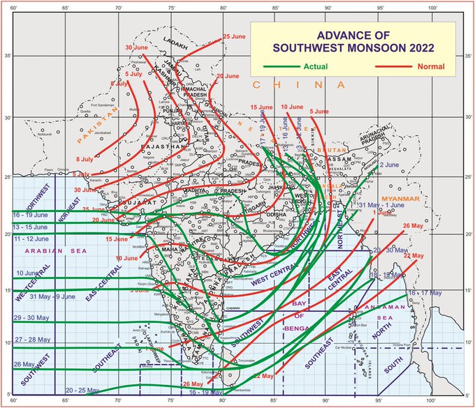 Southwest Monsoon advances over Central, Eastern, and Western India: IMD