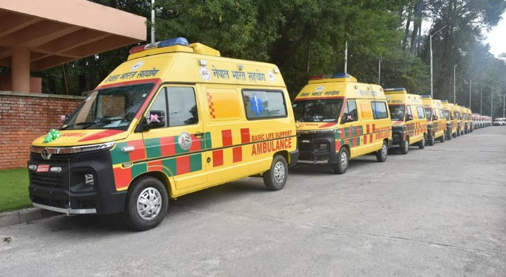 Amrit Mahotsava: India presents 75 ambulances and 17 school buses to Nepal