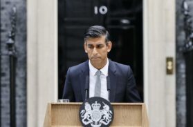 New British Prime Minister Rishi Sunak  arrives in Downing Street