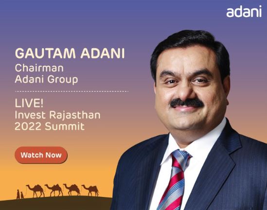 Gautam adani, Chairman of the Adani Group addressing the Inaugural Session of the Invest Rajasthan 2022 Summit