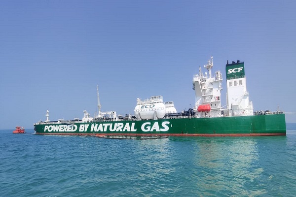 Adani Ports, Mundra has docked its first LNG fueled powered Crude oil Tanker