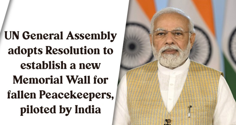 Fallen UN Peacekeepers: PM Modi thanks UNGA for Memorial Wall