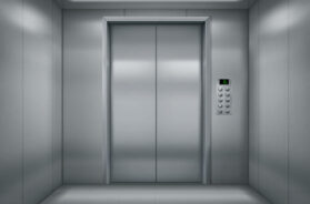 Inside an empty elevator car vector Illustration