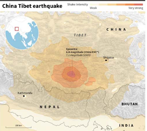 Temblor: Tibet earthquake, measuring 7.1, kills nearly 100; shakes Nepal