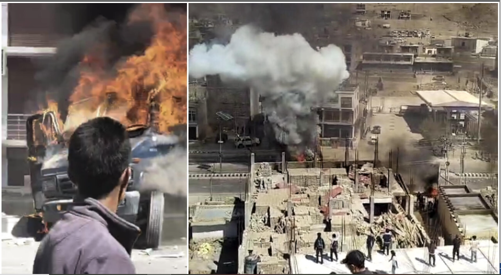 Four Killed, 50 Injured as Agitation Demanding Statehood for Ladakh Turns Violent, BJP’s Leh Office Set on Fire