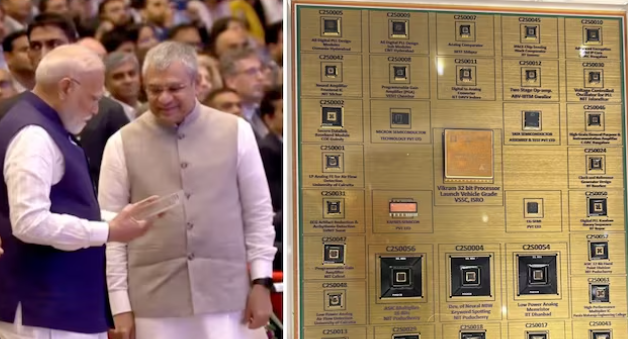 Technology: Vaishnaw presents first Made-in-India Vikram-32 chip to PM Modi