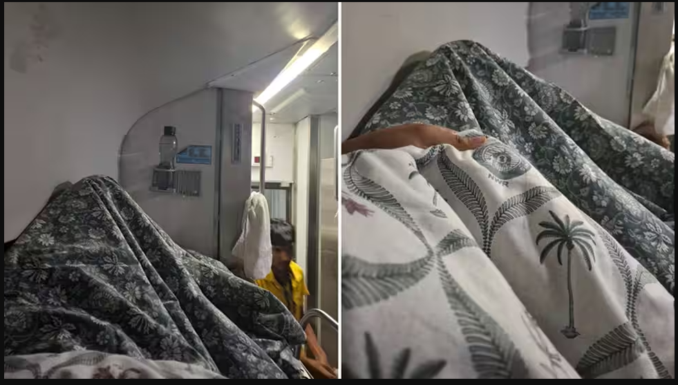 AC Coaches Train Passengers to Receive Blankets with Colourful Covers