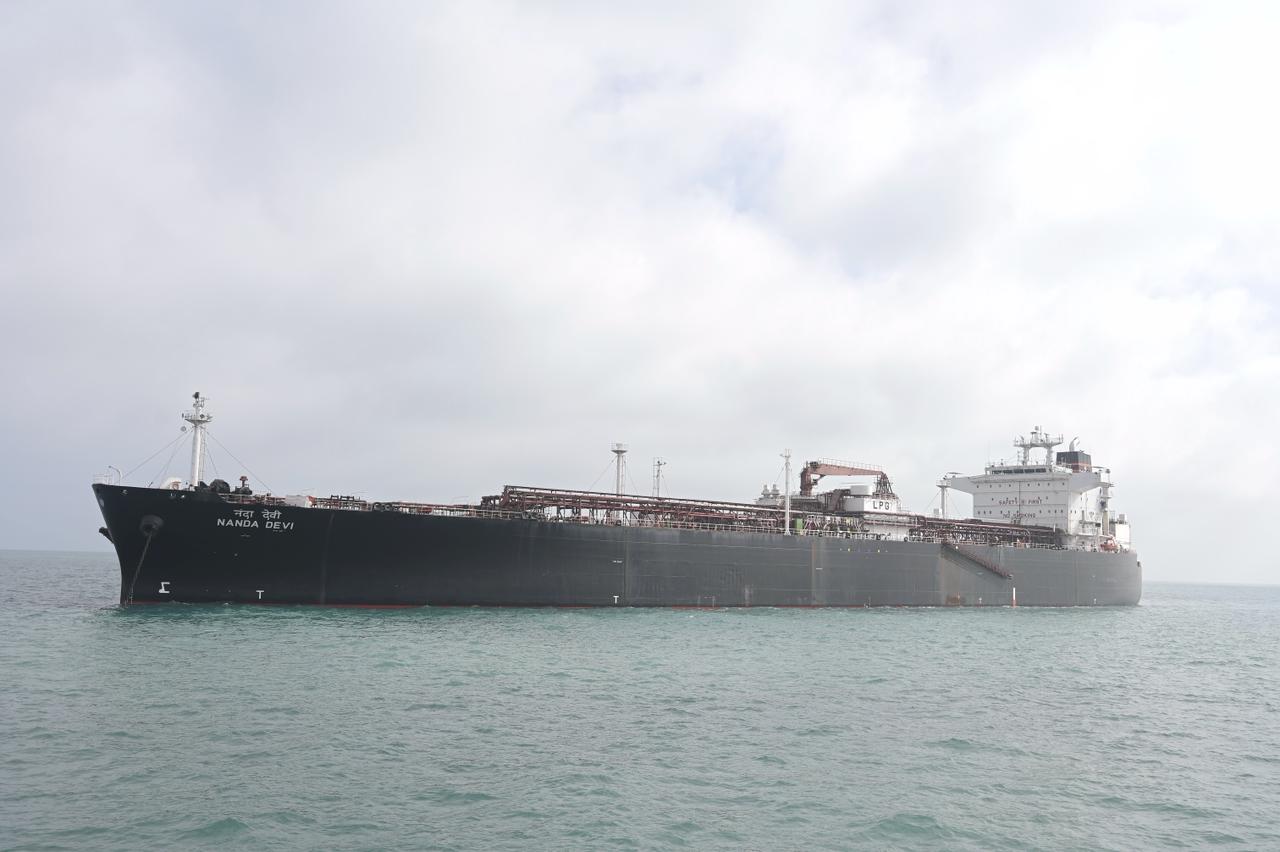 Arrival of MT Nanda Devi with 46,500 Metric Tonnes of LPG at Vadinar Port; STS Transfer Commences