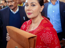 Rajasthan DCM and FM Diya Kumari arrives at the State Assembly to present the budget for the financial year 2026-27