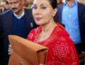 Rajasthan DCM and FM Diya Kumari arrives at the State Assembly to present the budget for the financial year 2026-27