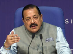 MoS (independent charge) Science & Technology Dr Jitendra Singh addresses the media