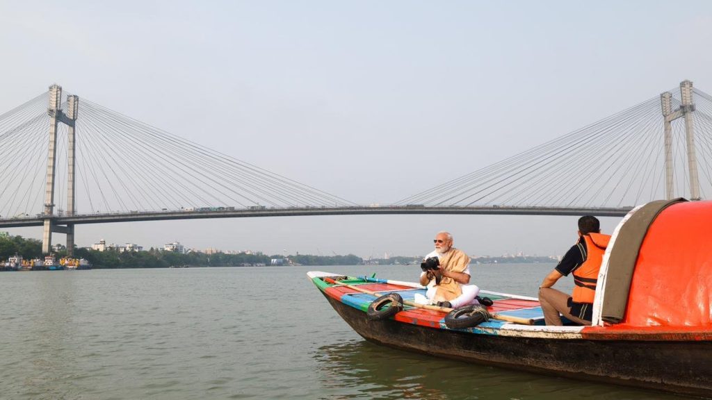 PM Modi shares glimpses of Hooghly boat ride, pays tribute to Ganga
