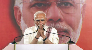 Prime Minister Narendra Modi addresses a public meeting