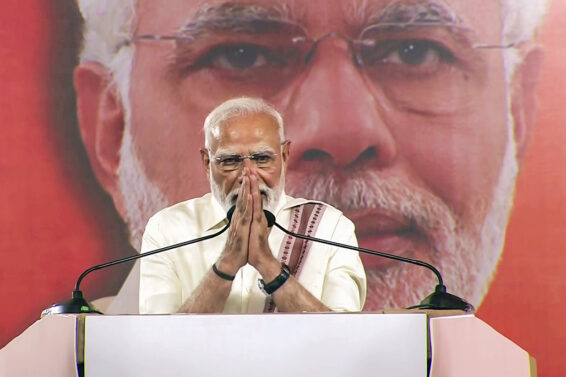 Prime Minister Narendra Modi addresses a public meeting