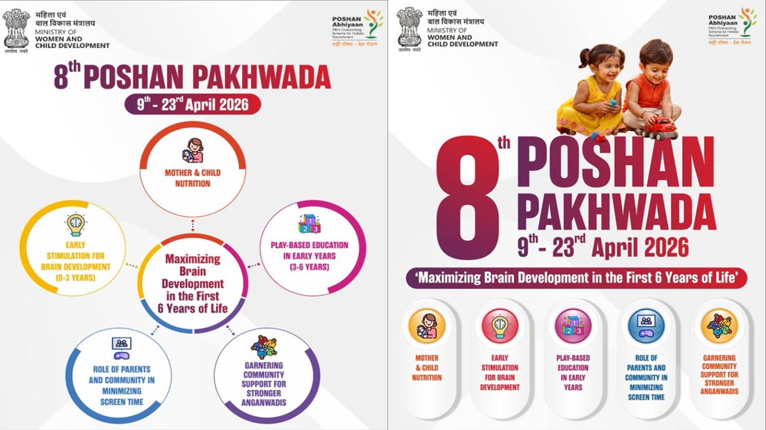 Government launches 8th Poshan Pakhwada, focus on brain development in first six years