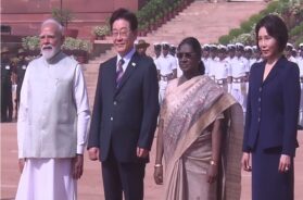 Murmu, Modi welcome Lee Myung in state visit