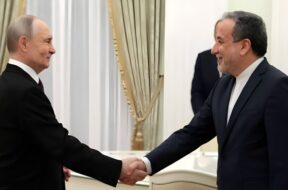 Abbas Araghchi with Vladimir Putin in St Petresburg