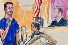 A courtroom sketch depicts Cole Tomas Allen appearing in federal court.