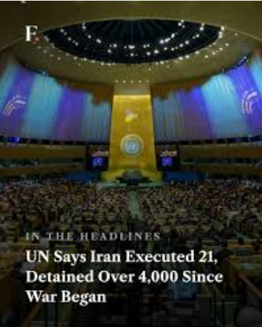 Iran war: ‘Tehran executed 21 people, arrested over 4,000 since Feb 28’