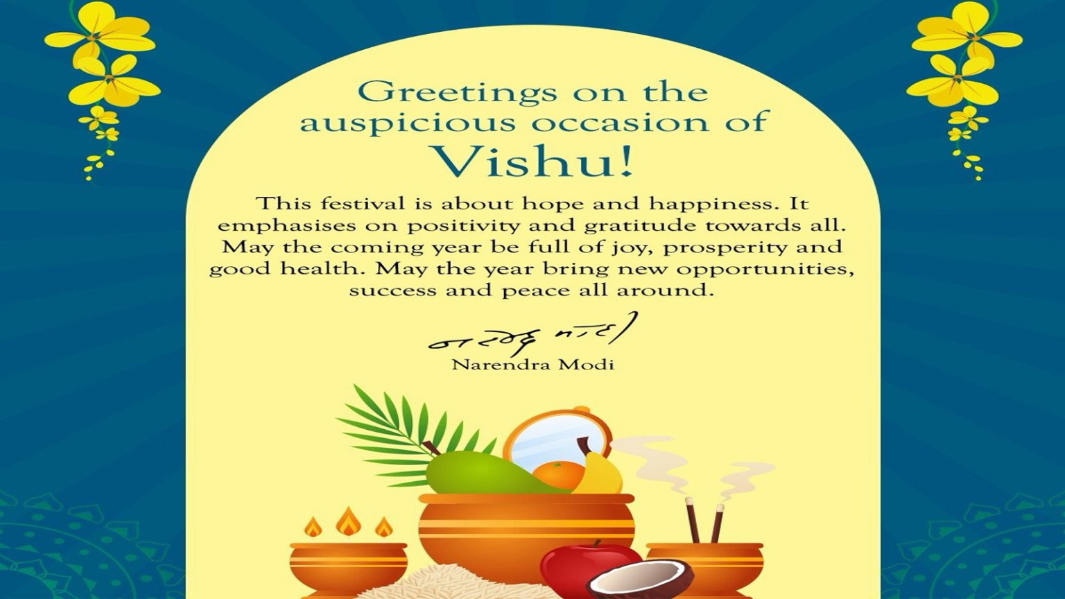 PM Modi extends Vishu greetings, highlights festival’s message of hope and positivity