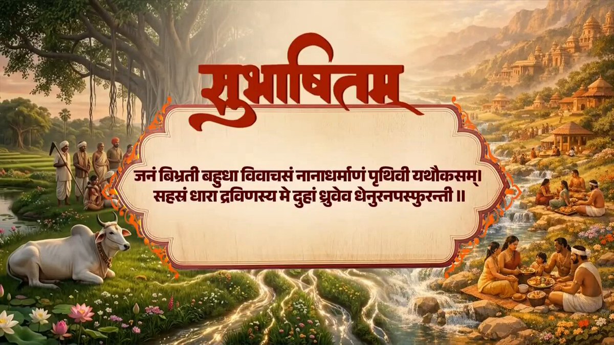 Prime Minister shares a Sanskrit Subhashitam highlighting Mother Earth’s embrace of diverse people as members of a single household