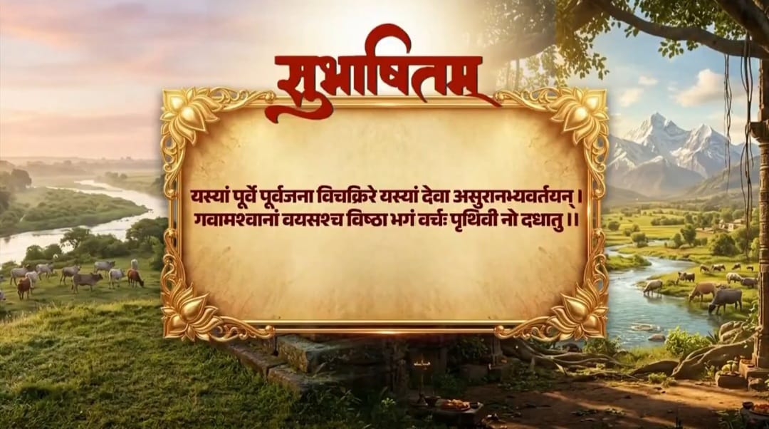 Prime Minister shares a Sanskrit Subhashitam highlighting the sacred legacy of our motherland and praying for universal prosperity