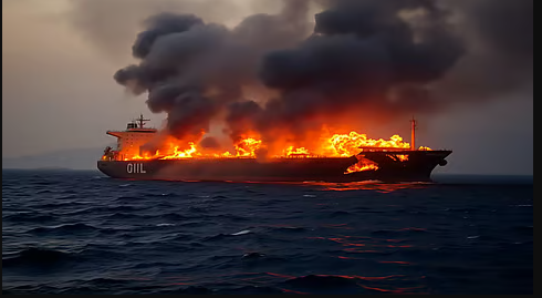 Oil Tanker with 24 Indian Seafarers on Board Catches Fire near Strait of Hormuz