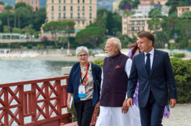 PM Modi and French President Emmanuel Macron visit Villa Kerlyos