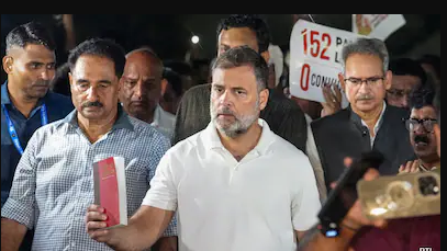 INDIA Bloc Demonstration at Gandhi Smriti in Support of Students