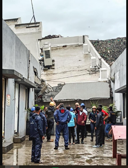 Building Collapses under Mountain of Garbage, All Trapped Employees Rescued Safely