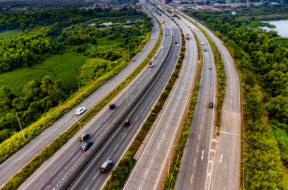 Modern Multi-lane Highway in Panvel, Navi Mumbai, India.