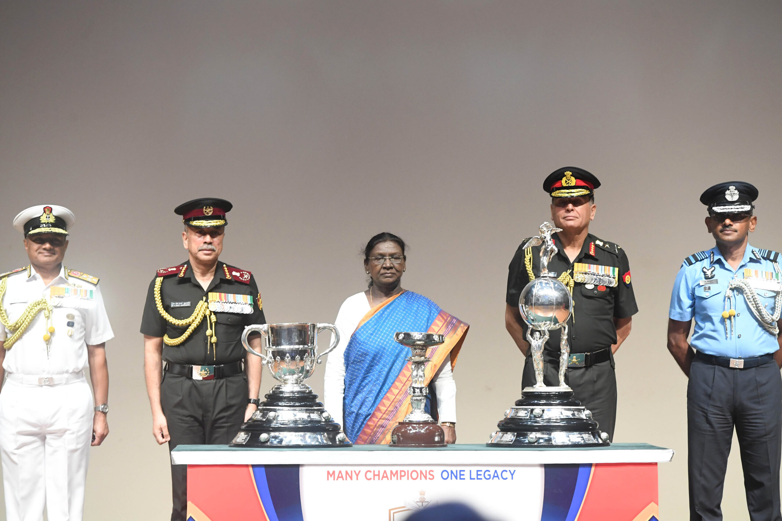PRESIDENT OF INDIA UNVEILS THE TROPHIES OF DURAND CUP TOURNAMENT